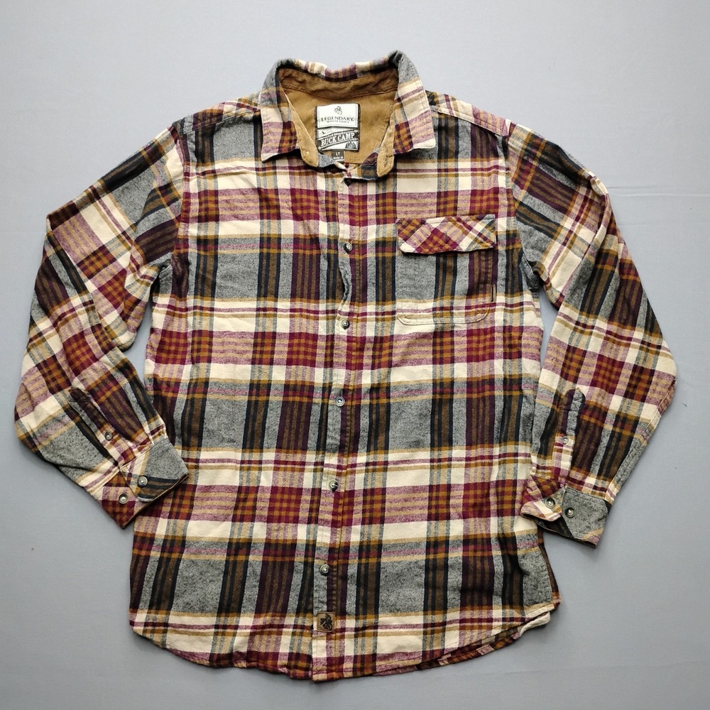 Legendary Whitetails Buck Camp Flannel Shirt Mens Large Tall Plaid Cotton 4001